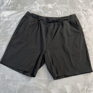 Glyder Shorts Mens XL 8in Black Athletic Drawstring Elastic Waist Pockets